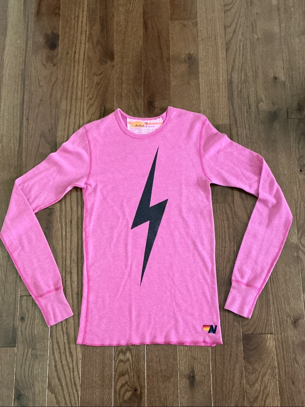 Aviator Nation Women’s Pink Long Sleeve Thermal with Bolt